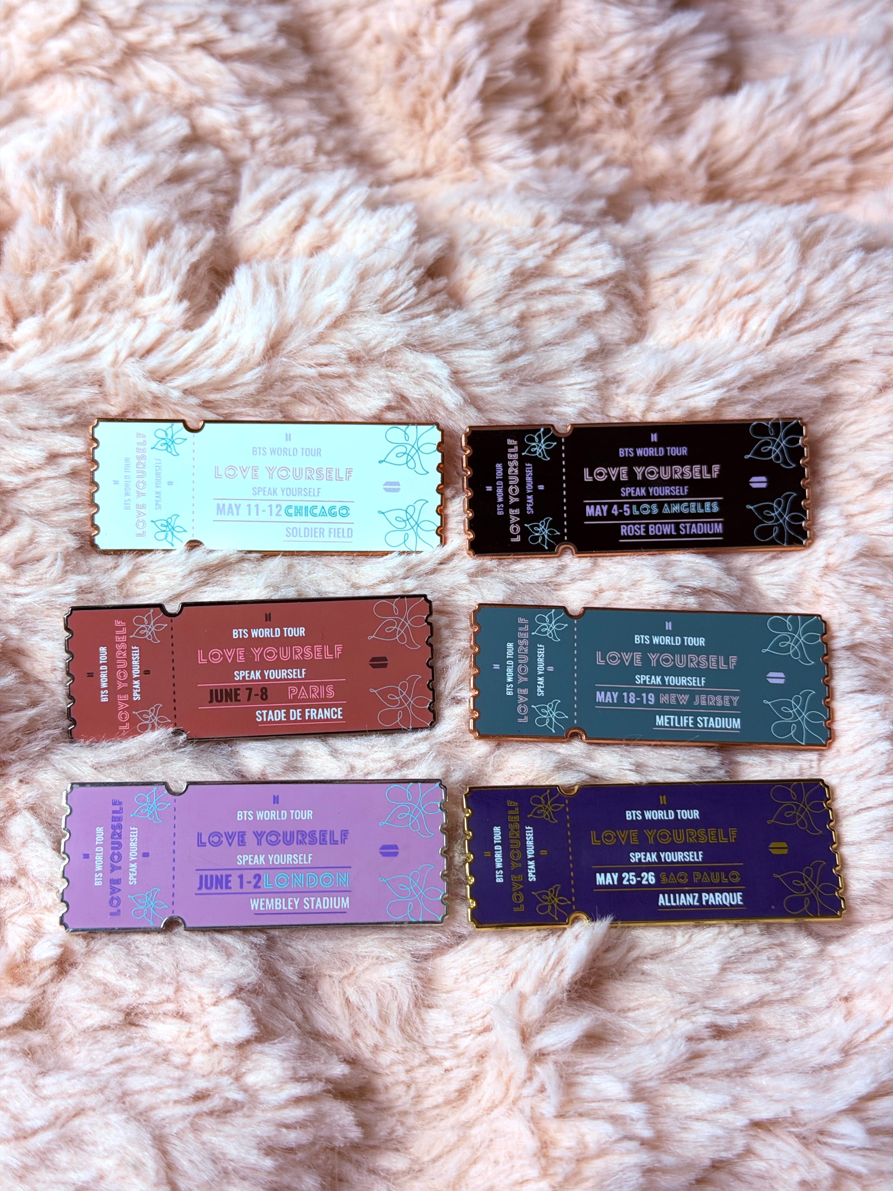 BTS Love Yourself World Tour Concert Pins